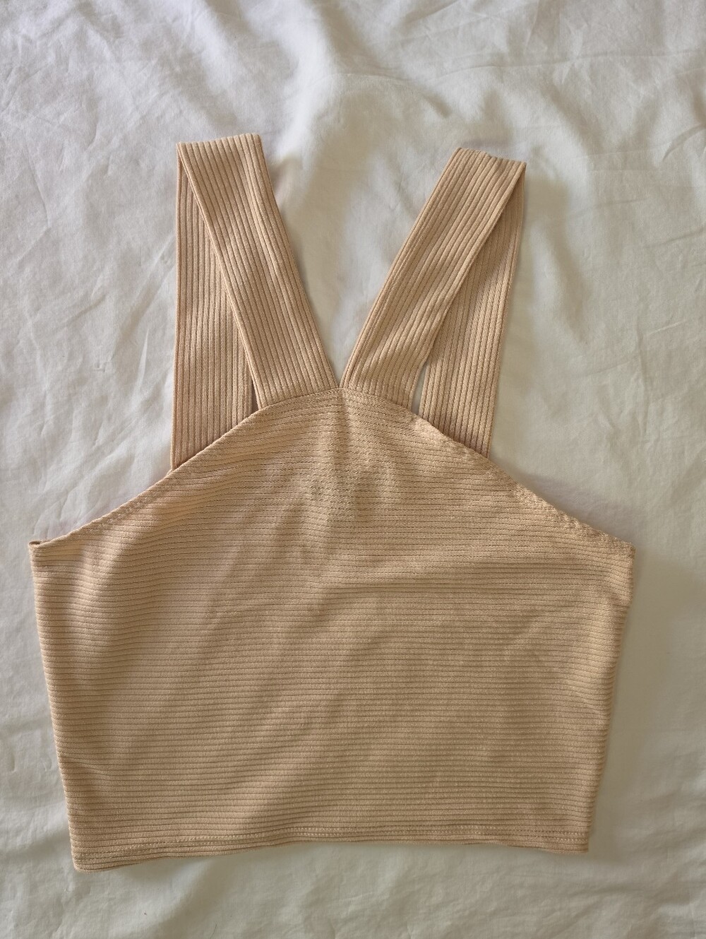 American Eagle AE Studio Peach Ribbed High Neck Crop Tank Top Medium
